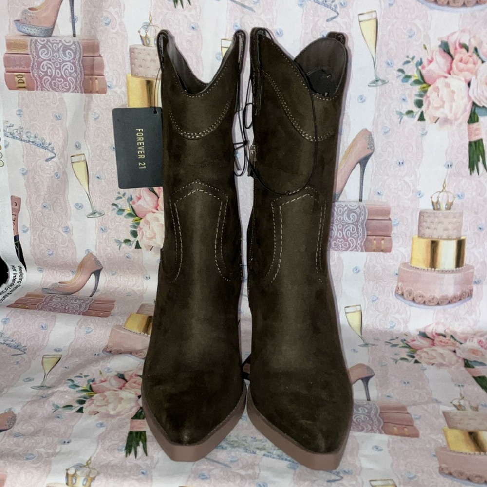 Forever 21 Heeled Boots with Modern Western Style - Picture 8 of 9